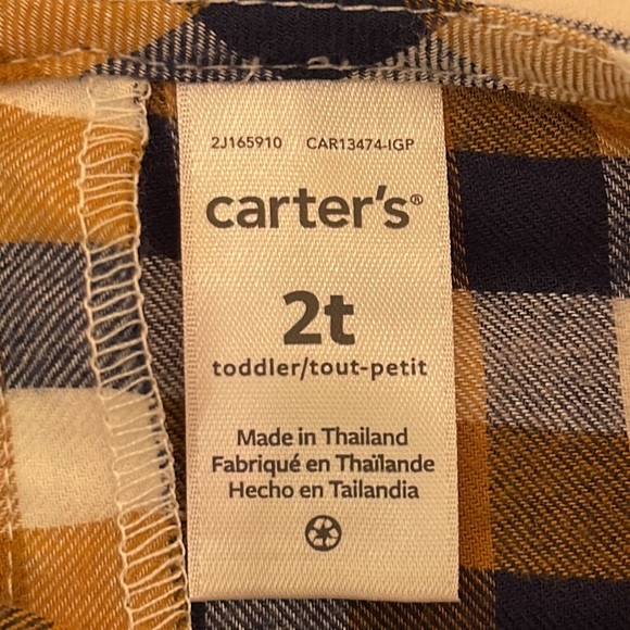 Baby Girl Carter's 2-Piece Plaid Twill Top & Legging Set 2T - Picture 11 of 14